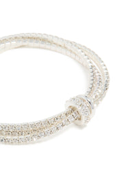 Silver Diamante Simple Loop Stretch Bracelet - link has visual effect only