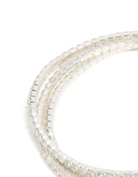 Silver Diamante Simple Loop Stretch Bracelet - link has visual effect only