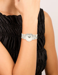 Silver Boho Heart Wrist Cuff - link has visual effect only