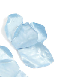 Light Blue Coated Metal Flower Petal Drop Earrings - link has visual effect only