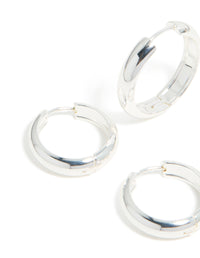 Waterproof Stainless Steel Thick Hoop Earrings 2-Pack - link has visual effect only