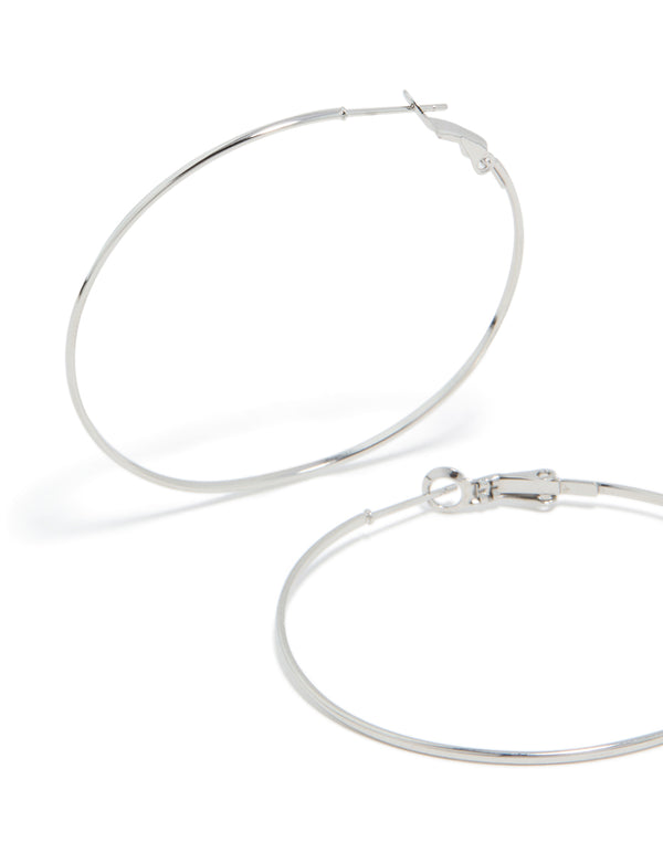 Surgical Steel Fine Hoop Earrings 50 MM