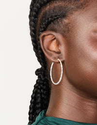Surgical Steel Textured Hoop Earrings 40 MM - link has visual effect only