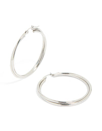 Surgical Steel Crossover Hoop Earrings 40 MM - link has visual effect only