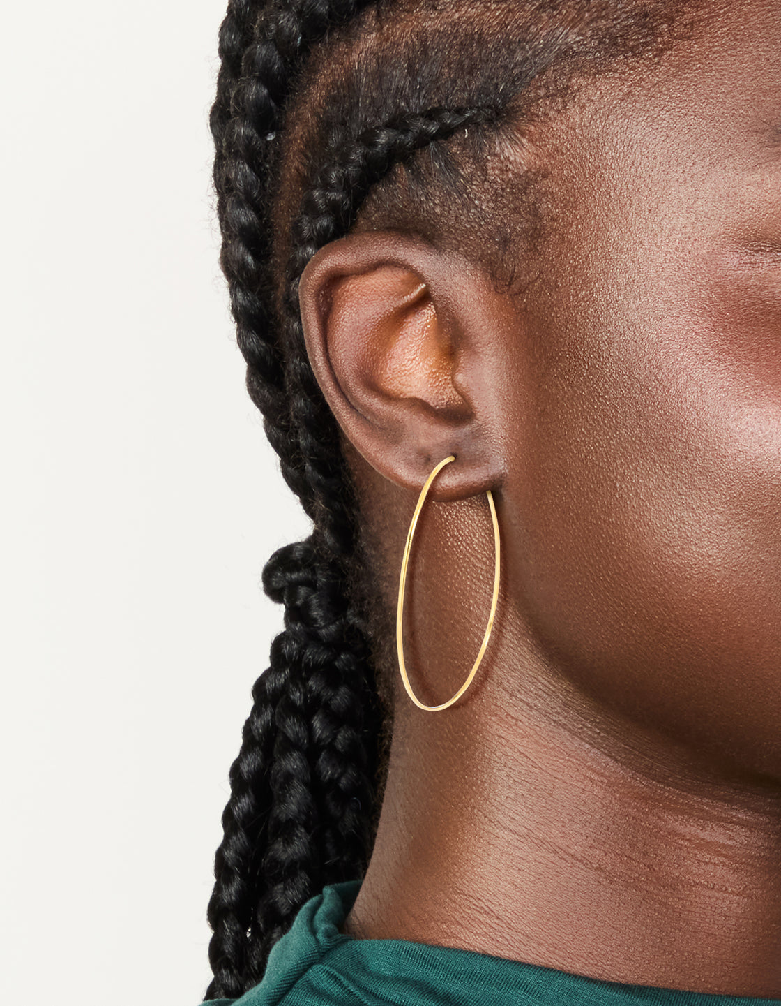 Gold Plated Surgical Steel Fine Hoop Earrings 60 MM