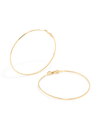 Gold Plated Surgical Steel Fine Hoop Earrings 60 MM - link has visual effect only
