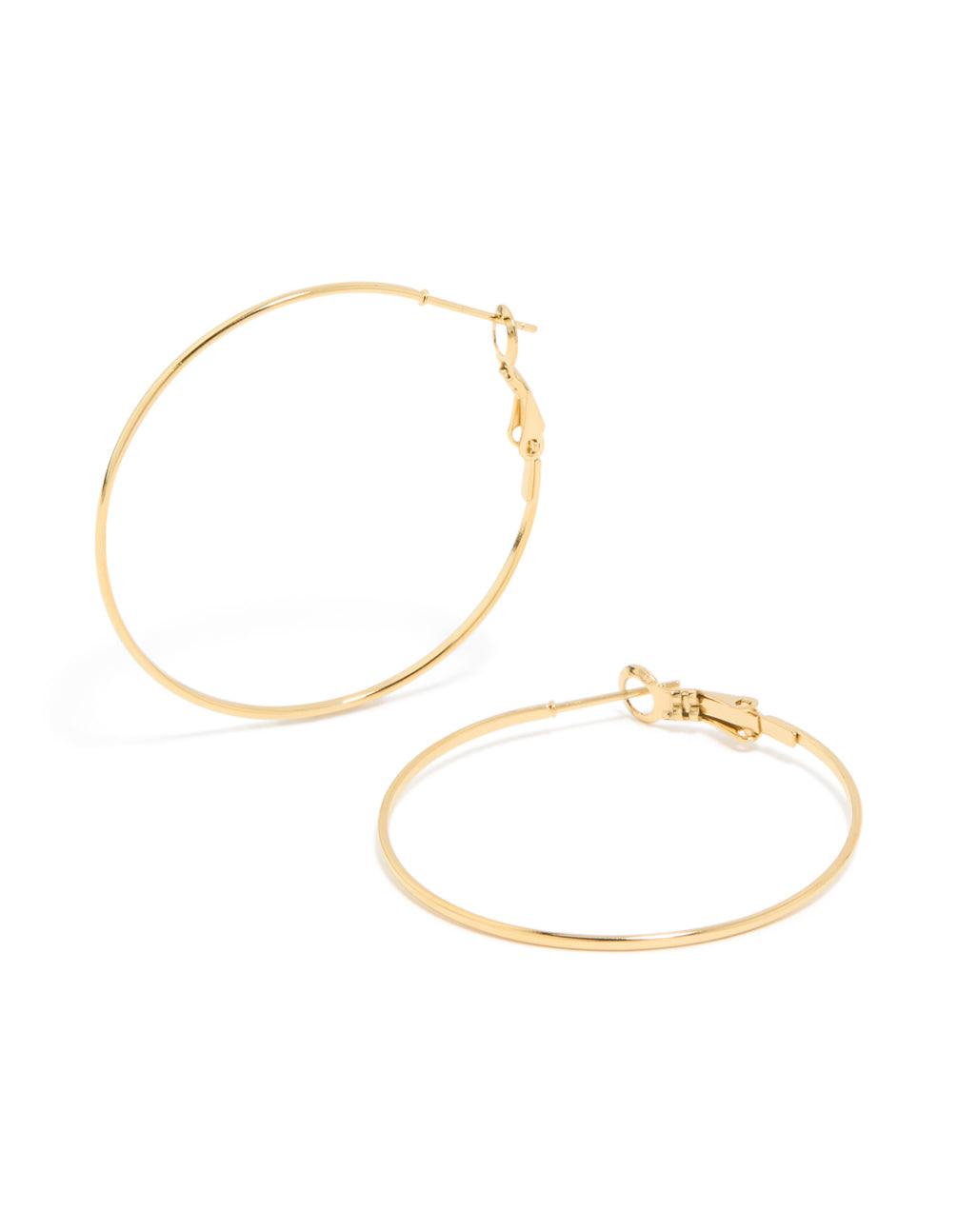 Gold Plated Surgical Steel Fine Hoop Earrings 40 MM