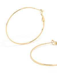 Gold Plated Surgical Steel Fine Hoop Earrings 40 MM - link has visual effect only