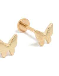 Gold Plated Titanium Butterfly Flat Back Studs - link has visual effect only