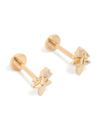 Gold Plated Titanium Cubic Zirconia Celestial Flat Back Studs - link has visual effect only