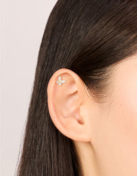 Gold Plated Titanium Cubic Zirconia Butterfly Flat Back Studs - link has visual effect only