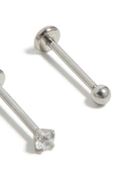 Titanium Cubic Zirconia Threadless Flat Back Nose Studs - link has visual effect only