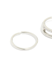 Surgical Steel Cubic Zirconia Hinged & Simple Nose Rings 2-Pack - link has visual effect only