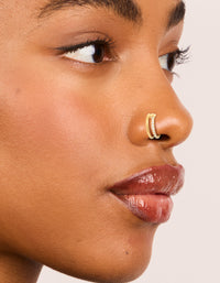 Gold Plated Surgical Steel Cubic Zirconia & Simple  Nose Rings 2-Pack - link has visual effect only