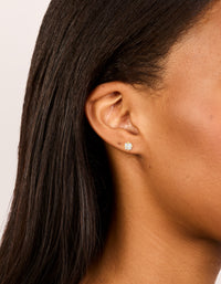 Gold Plated Surgical Steel  Cubic Zirconia Flat Back Studs - link has visual effect only