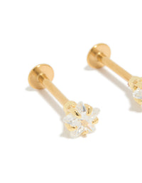 Gold Plated Surgical Steel  Cubic Zirconia Star Flat Back Studs - link has visual effect only