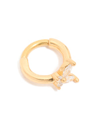 Stainless Steel Micro Cubic Zirconia Butterfly Clicker Ring - link has visual effect only