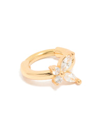 Stainless Steel Micro Cubic Zirconia Butterfly Clicker Ring - link has visual effect only