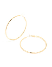 Gold Thin Round Hoop Earrings - link has visual effect only