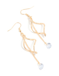 Gold Swirled Drop Earrings - link has visual effect only