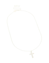 Silver Diamante Cross Necklace - link has visual effect only
