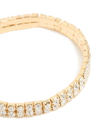 Gold Diamante Layered Stretch Bracelet - link has visual effect only