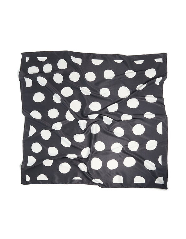 Black & White Statement Polka Dot Fabric Scarf