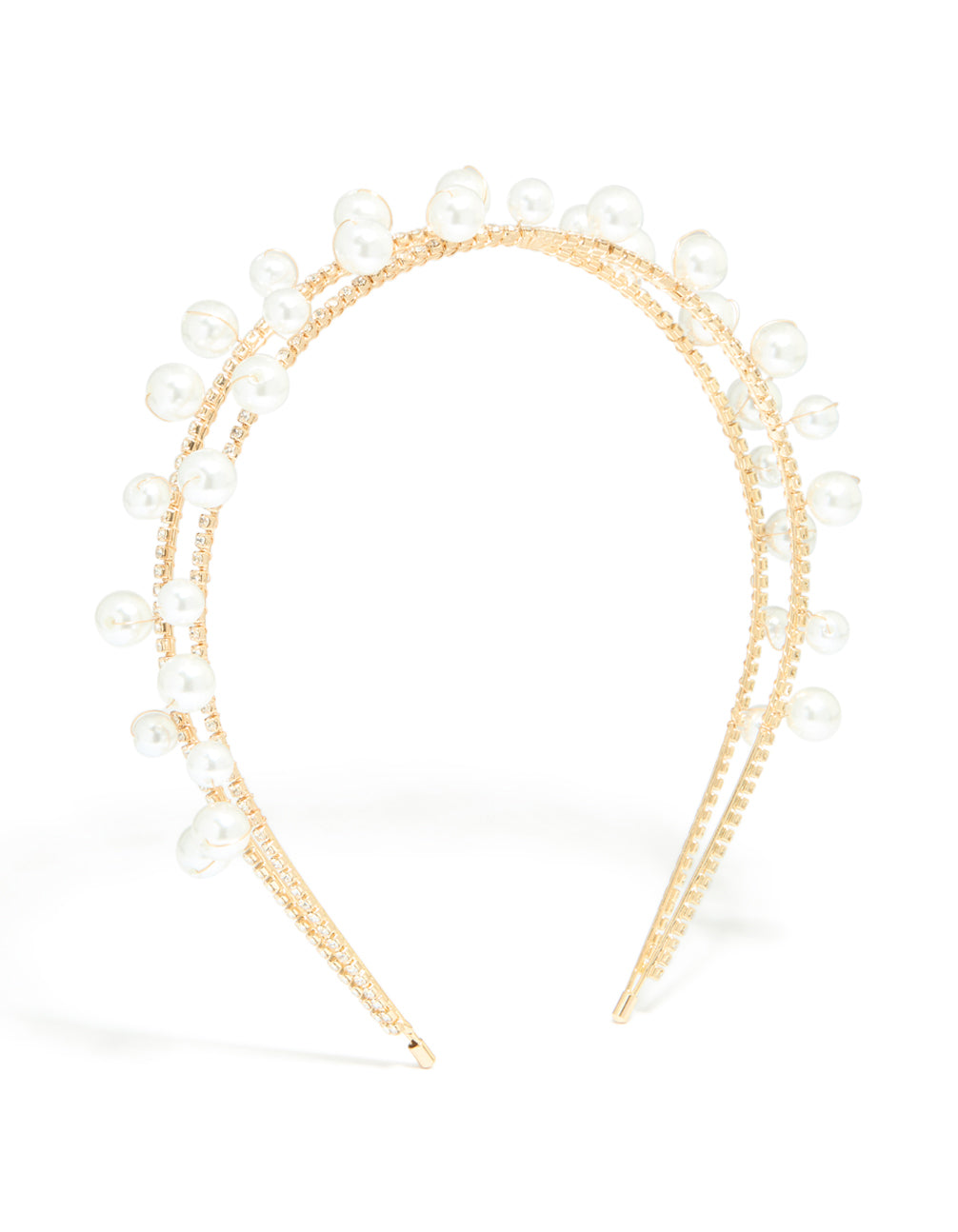 Gold Scattered Pearl Double Headband