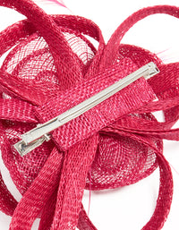 Maroon Sinamay Fabric Swirl & Feather Hair Clip - link has visual effect only