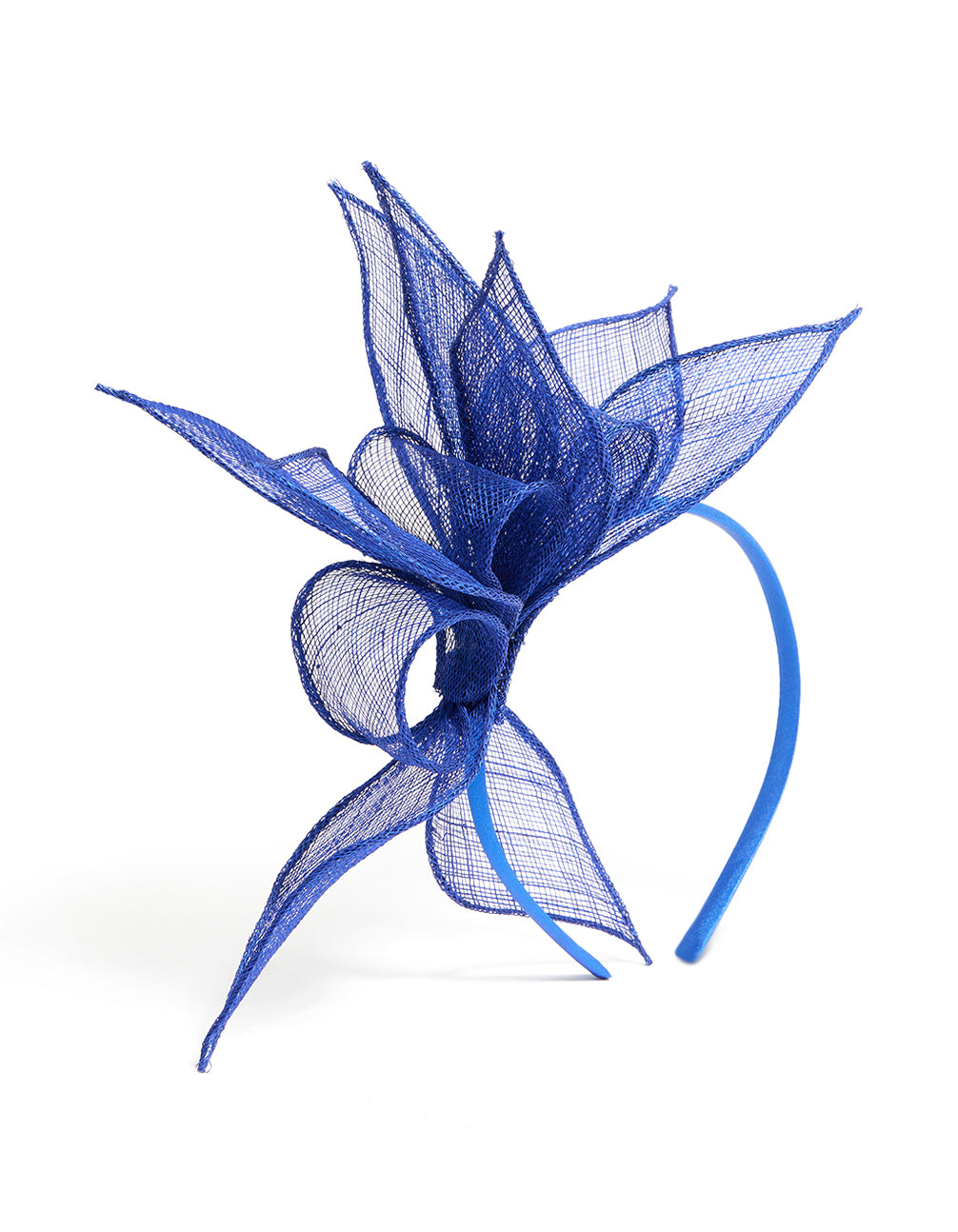 Dark Blue Sinamay Fabric Flower & Leaf Fascinator