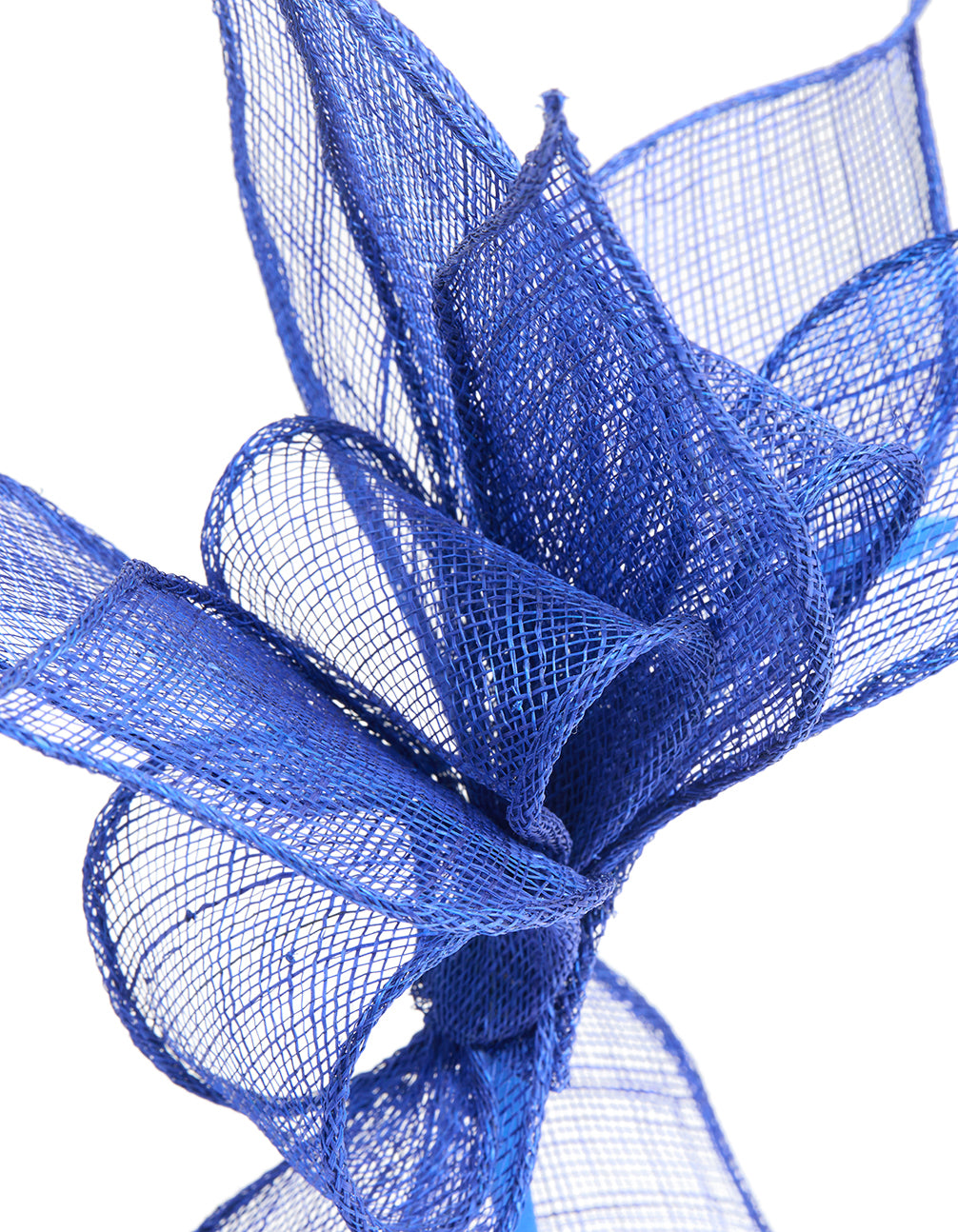 Dark Blue Sinamay Fabric Flower & Leaf Fascinator