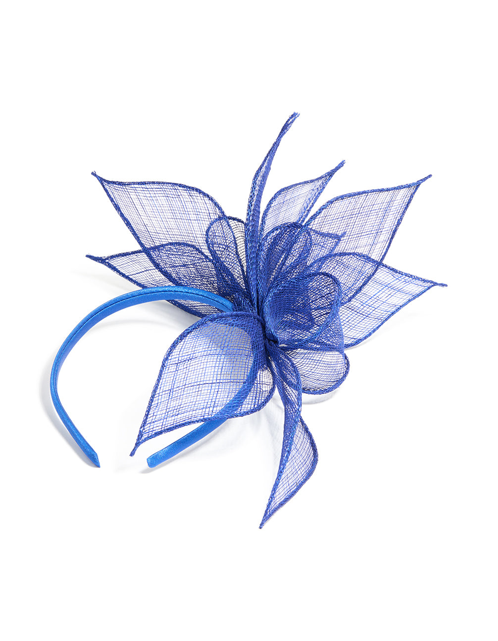 Dark Blue Sinamay Fabric Flower & Leaf Fascinator