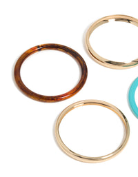 Gold & Mixed Acrylic Bangles 4-Pack - link has visual effect only