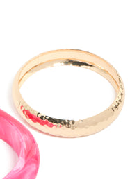 Gold & Hot Pink Acrylic Bangles 2-Pack - link has visual effect only