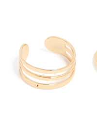 Featuring star celestial 3-pack gold layered and swirl toe rings side view - link has visual effect only