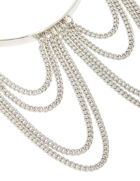 Silver Diamante Chains Drop Arm Cuff - link has visual effect only