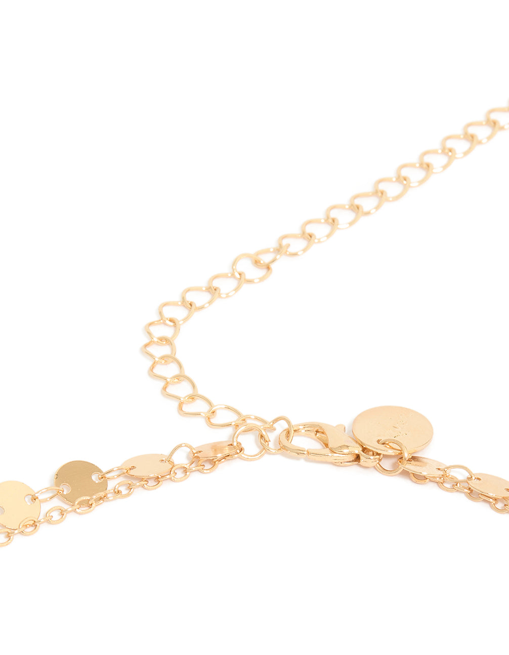 Discover this gold embellished statement waist chain in a striking with clasp detail view