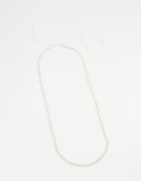 Silver Diamante Cup Chain Waist Chain - link has visual effect only