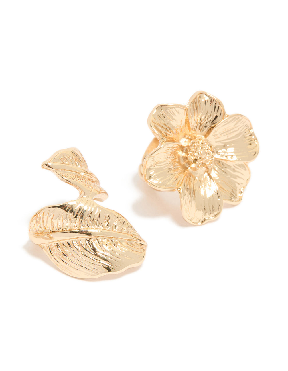 Gold Flower Rings 3-Pack