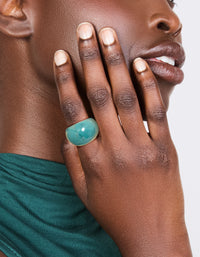 Turquoise Acrylic & Shell Rings 3-Pack - link has visual effect only
