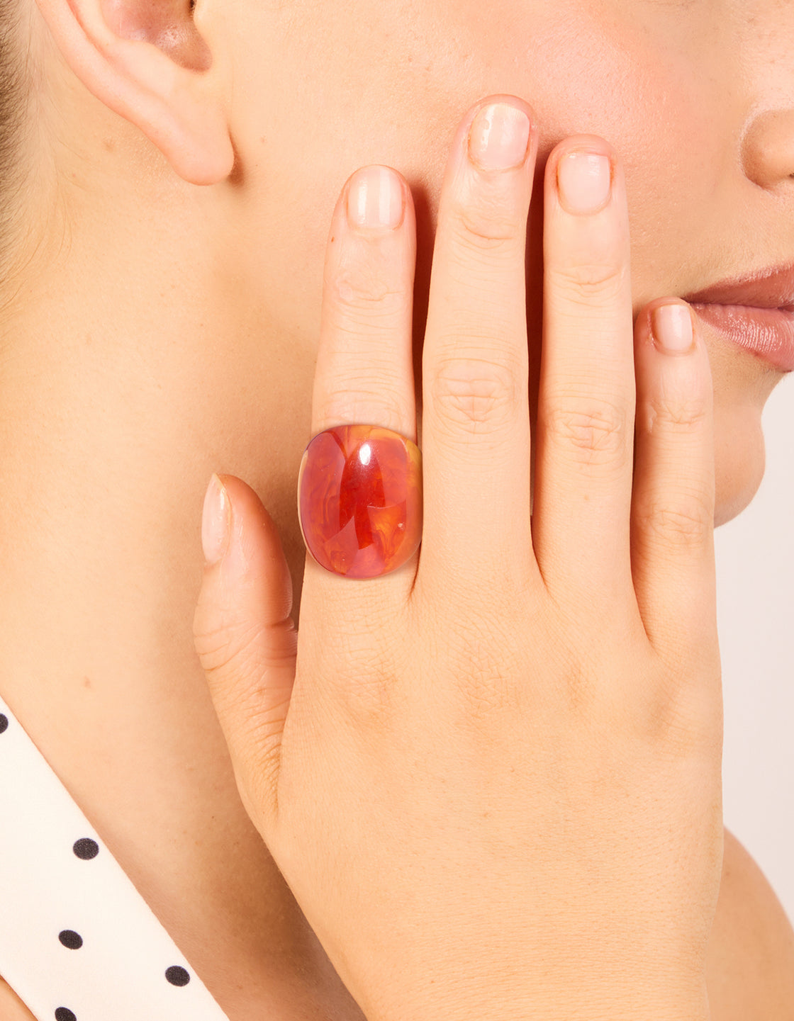 Brown Acrylic & Flower Rings 3-Pack