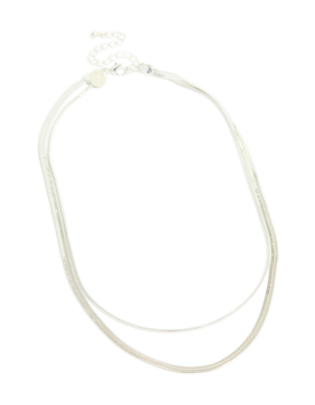 Silver Plated Snake Chain Layered Necklace