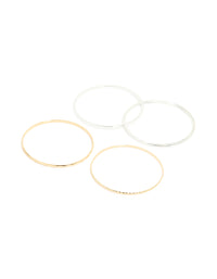 Mixed Metal Flat Bangles 4-Pack - link has visual effect only