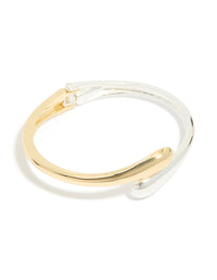 Mixed Metal Plated Wrap Around Bangle - link has visual effect only