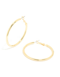 Gold Plated Thick Hoop Earrings - link has visual effect only