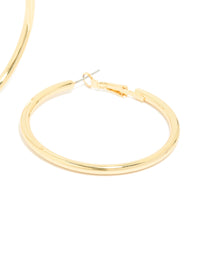 Gold Plated Thick Hoop Earrings - link has visual effect only