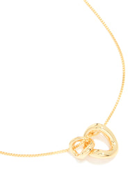 Gold Plated Small Double Organic Charm Necklace - link has visual effect only