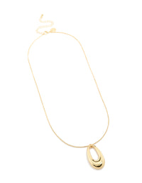 Gold Plated Modern Organic Pendant Statement Necklace - link has visual effect only