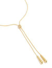 Gold Plated Adjustable Teardrop End Toggle Necklace - link has visual effect only