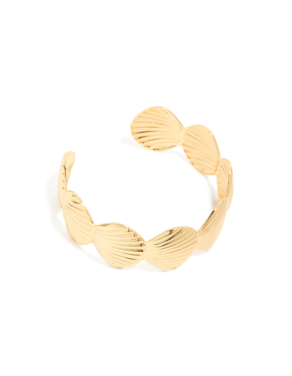 Gold Plated Shell Statement Wrist Cuff